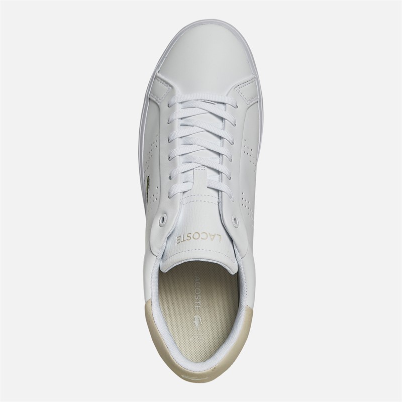 Lacoste Mens Powercourt 2.0 Trainers White/Off White