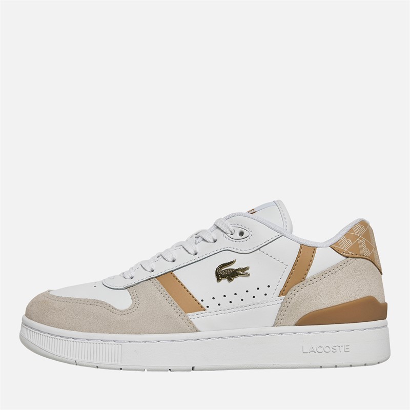 Lacoste Womens T-Clip Set Trainers White/Light Brown