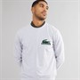 Lacoste Mens Loungewear Sweatshirt Silver Chine/Green