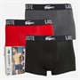 Lacoste Mens Three Pack Trunks Black/Font-Red