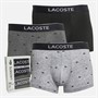 Lacoste Mens Three Pack Trunks Black/Pitch Chine-Silver
