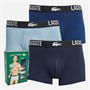 Lacoste Mens Three Pack Trunks Navy Blue/Methylene-Creek