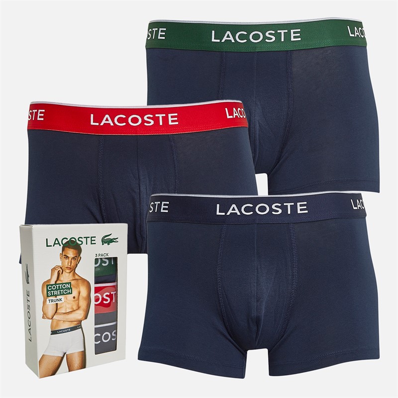 Lacoste Mens Three Pack Trunks HY0