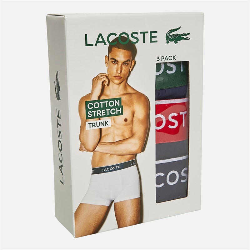 Lacoste Mens Three Pack Trunks HY0