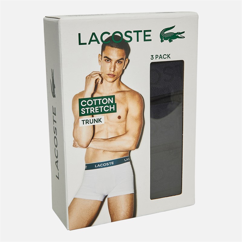 Lacoste Mens Three Pack Trunks Black
