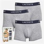 Lacoste Mens Three Pack Trunks Boxers Silver Chine