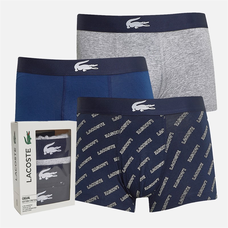 Lacoste Mens Three Pack Boxer Trunks BCK