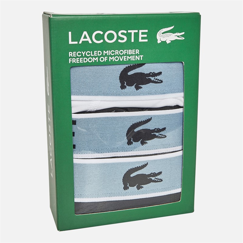 Lacoste Mens Three Pack Boxers Black/Graphite-White