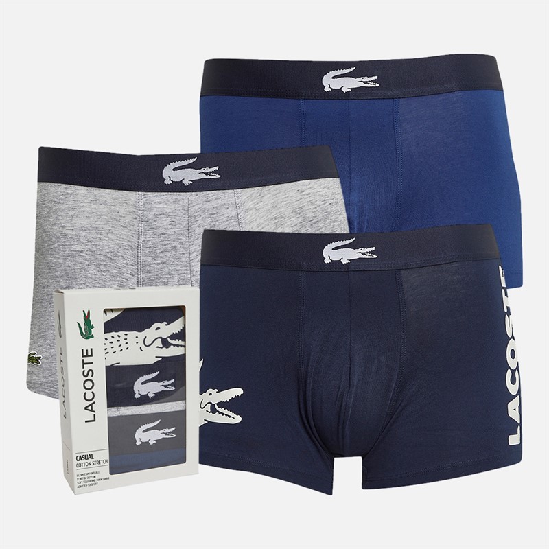 Lacoste Mens Three Pack Trunks BCK