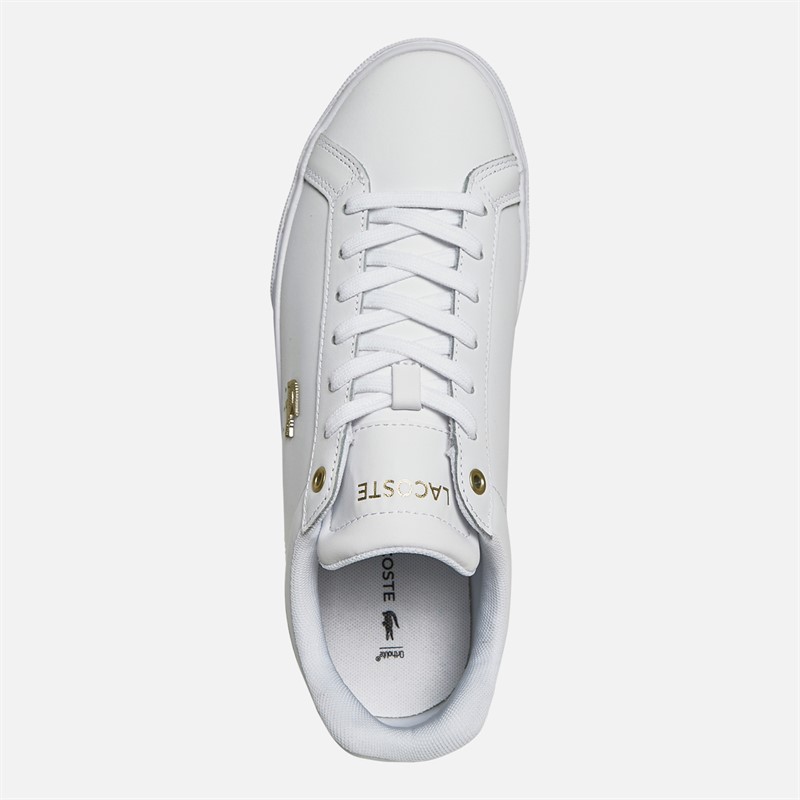 Lacoste Womens Lerond Pro Trainers White/Gold