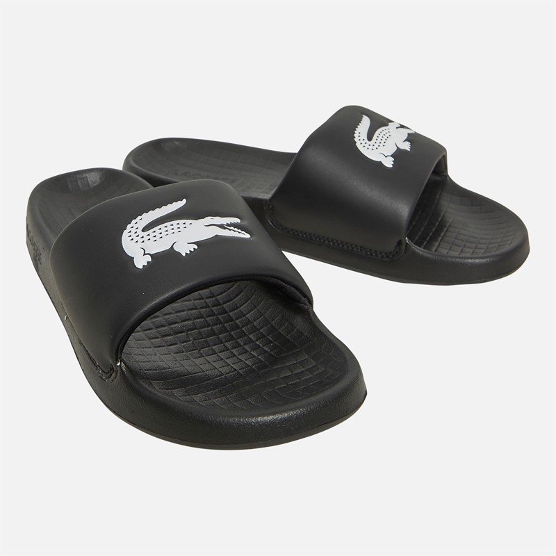 Lacoste Womens Serve Slides 1.0 Black/White - Size 3