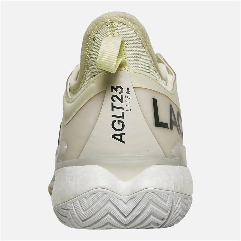 Lacoste Womens AG-LT23 Lite All Court Tennis Shoes Off White/Light Yellow