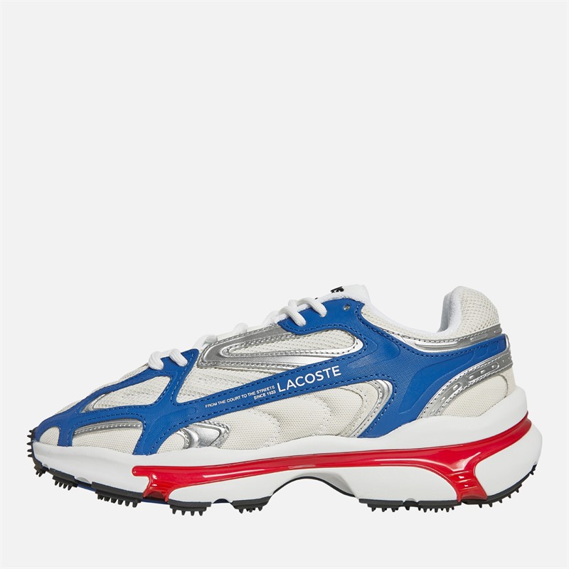 Lacoste Mens L003 2K24 Trainers White/Red/Blue - Size 12