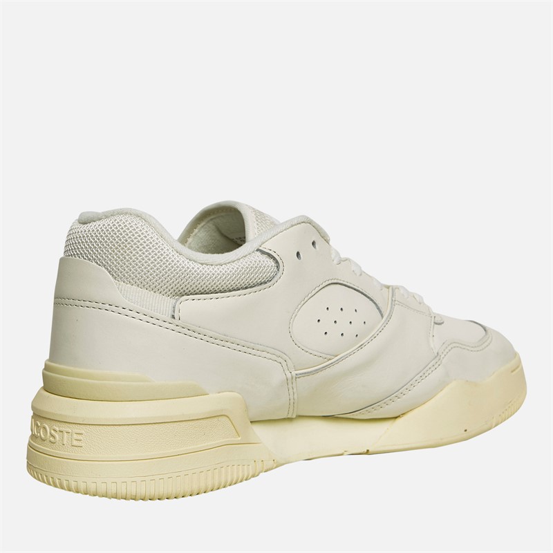 Lacoste Mens Lineshot Trainers Off White/Light Yellow