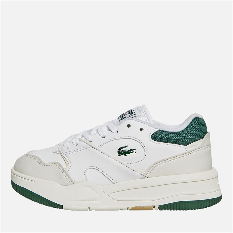 Lacoste Kids Lineshot Trainers Off White/Green