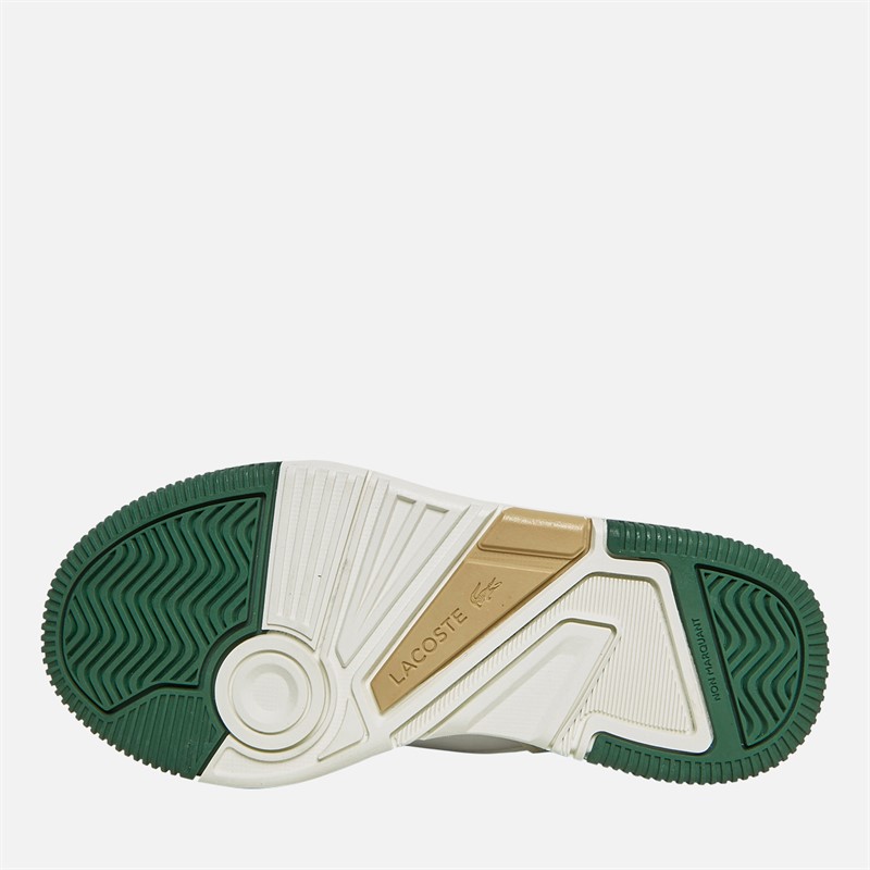Lacoste Kids Lineshot Trainers Off White/Green