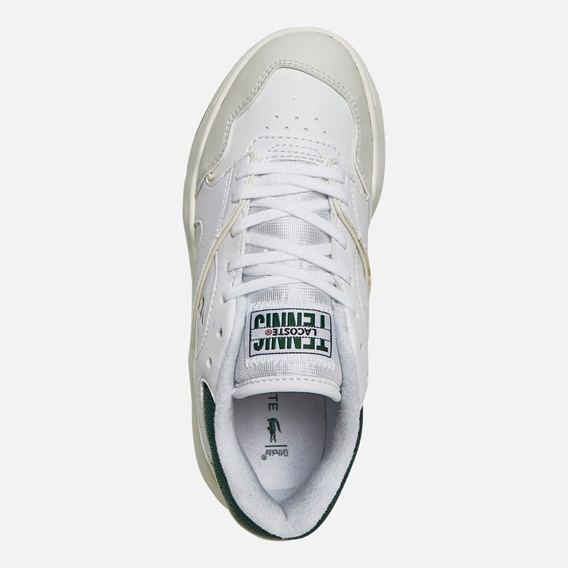 Lacoste Kids Lineshot Trainers Off White/Green