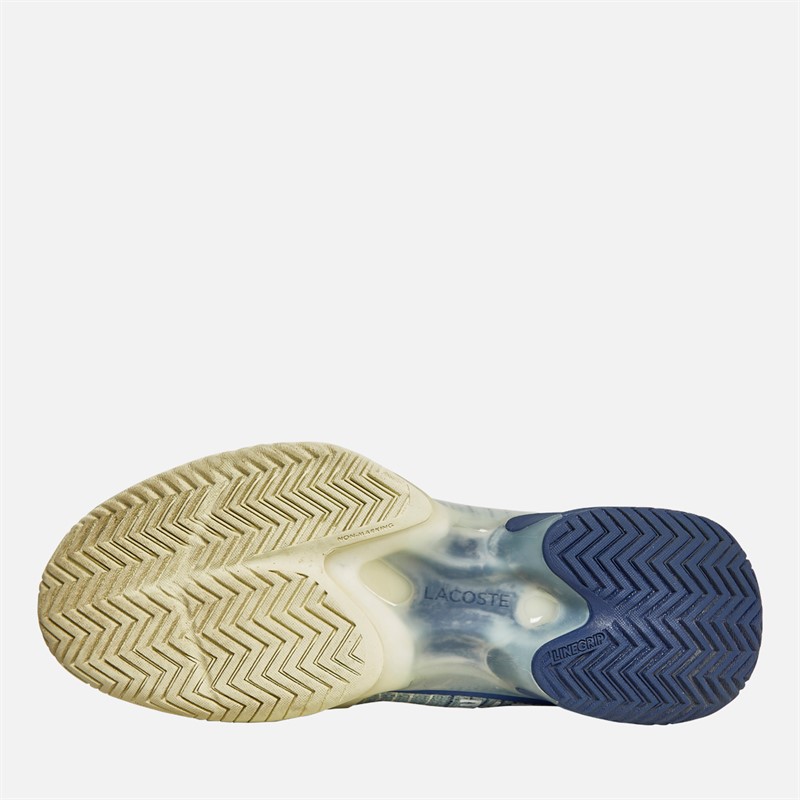 Lacoste Mens AG-LT23 Ultra All Court Tennis Shoes Light Yellow/Navy