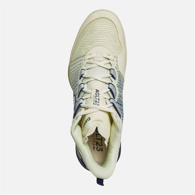 Lacoste Mens AG-LT23 Ultra All Court Tennis Shoes Light Yellow/Navy