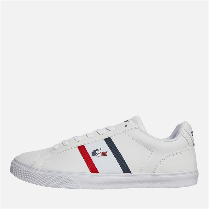 Lacoste Mens Lerond Pro Tri Trainers White/Navy/Red