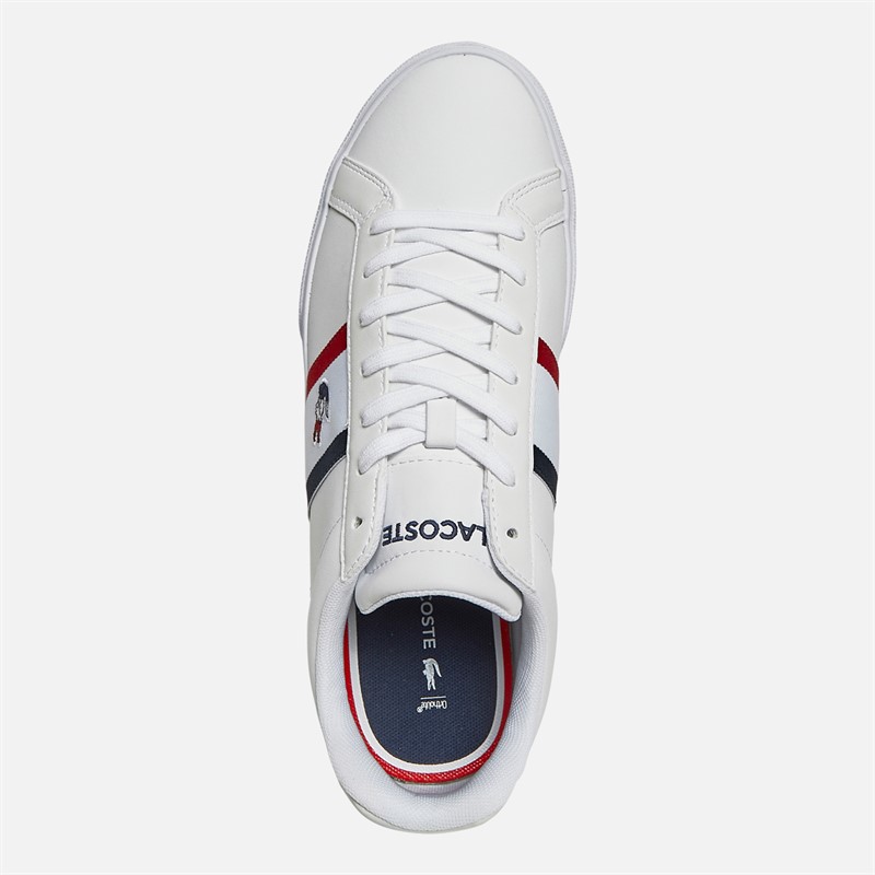 Lacoste Mens Lerond Pro Tri Trainers White/Navy/Red