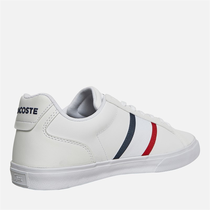 Lacoste Mens Lerond Pro Tri Trainers White/Navy/Red