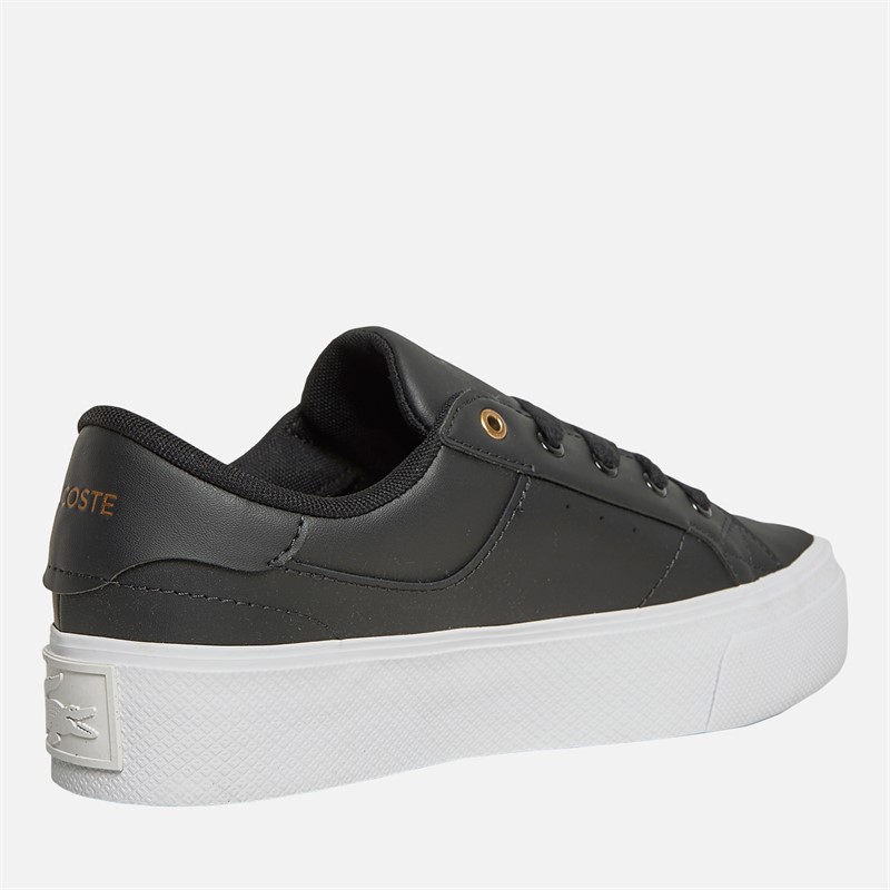 Lacoste Womens Ziane Platform Trainers Black/White