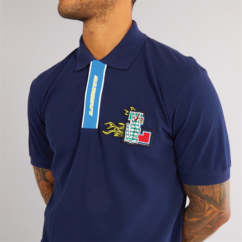 Lacoste Mens Short Sleeve Polo Shirt Navy Blue
