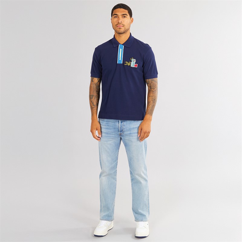 Lacoste Mens Short Sleeve Polo Shirt Navy Blue