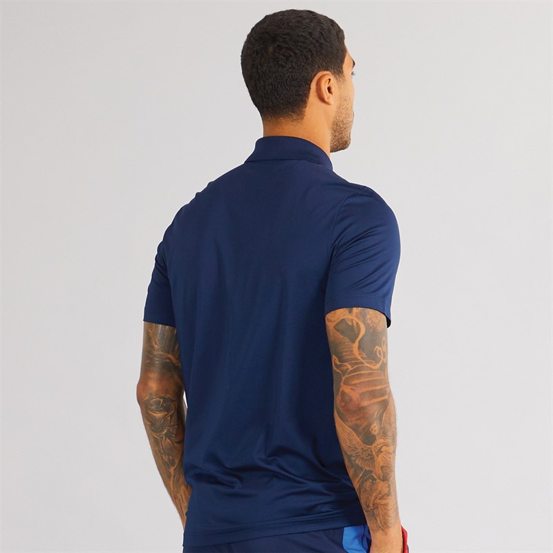 Lacoste Mens Short Sleeve Polo Shirt Navy Blue/White
