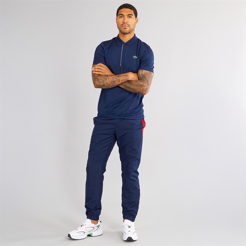 Lacoste Mens Short Sleeve Polo Shirt Navy Blue/White