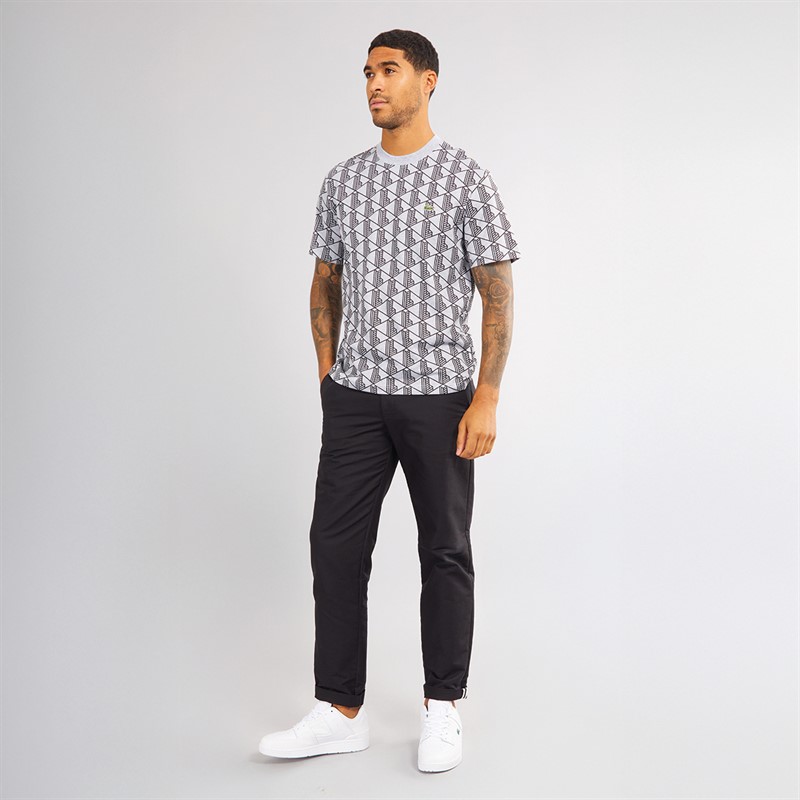 Lacoste Mens T-Shirt Silver Chine/Black