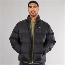 Lacoste Mens Monogram Puffer Jacket Black