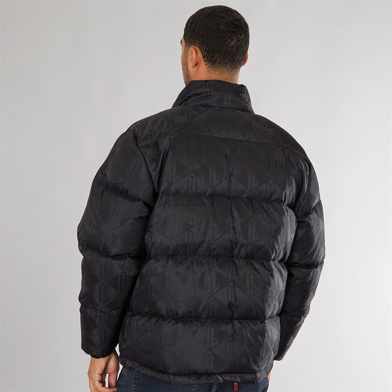 Lacoste Mens Monogram Puffer Jacket Black