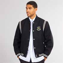 Lacoste Mens Premium Wool Varsity Jacket Black