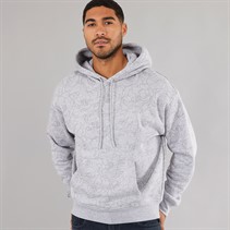 Lacoste Mens Relaxed Fit Printed Hoodie Silver Chine