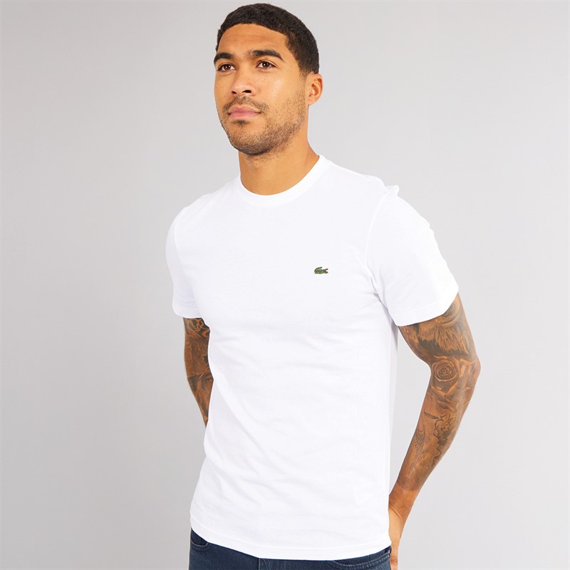 Lacoste Mens Short Sleeve Crew Neck T-Shirt White