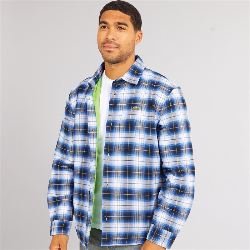 Lacoste Mens Long Sleeve Casual Shirt Lazuli/Multico