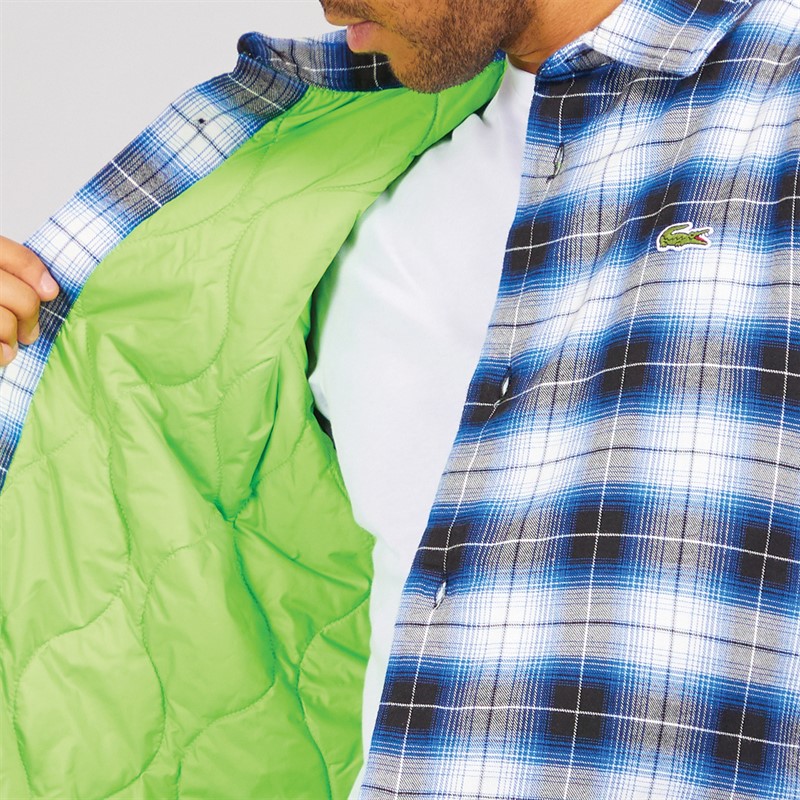 Lacoste Mens Long Sleeve Casual Shirt Lazuli/Multico