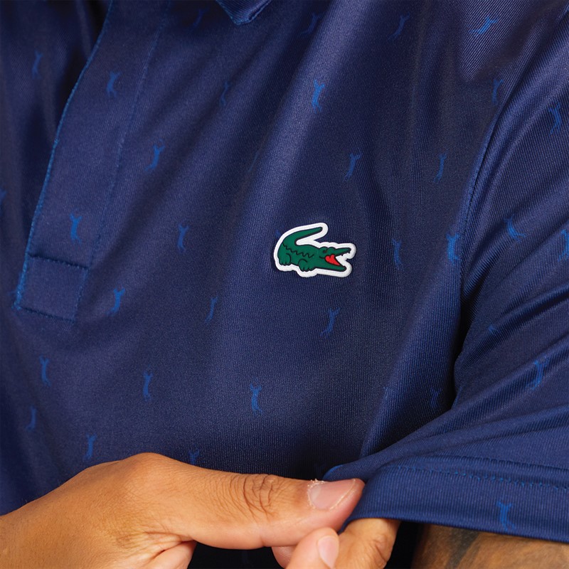 Lacoste Mens Short Sleeve Polo Shirt Navy Blue/Globe