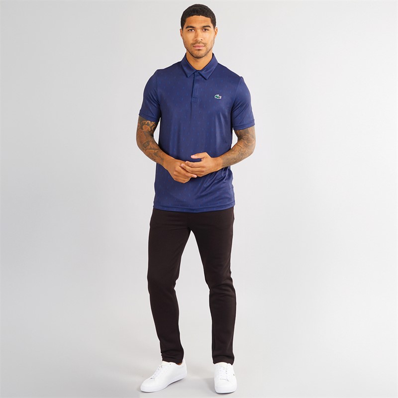Lacoste Mens Short Sleeve Polo Shirt Navy Blue/Globe