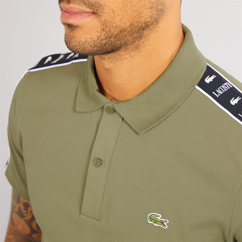 Lacoste Mens Short Sleeve Polo Shirt Khaki