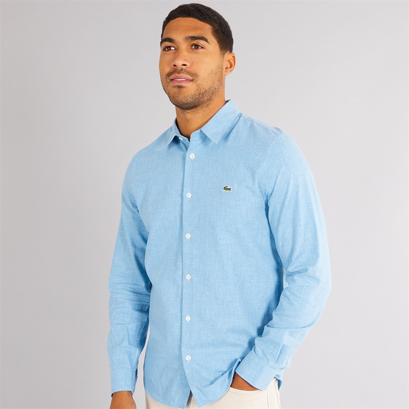 Lacoste Mens Long Sleeve Casual Shirt Overview/Flour - Size XL/2XL