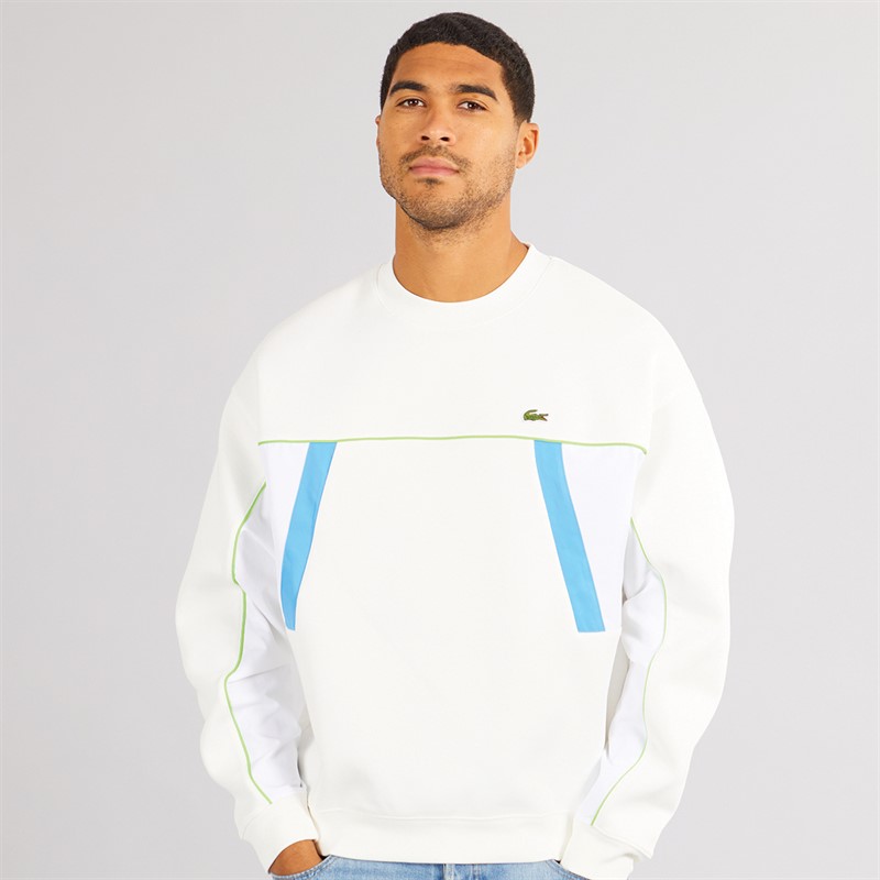 Lacoste Mens Sweatshirt Flour/White Brasilia/Argentine Blue