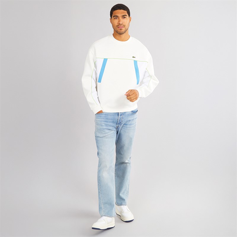 Lacoste Mens Sweatshirt Flour/White Brasilia/Argentine Blue