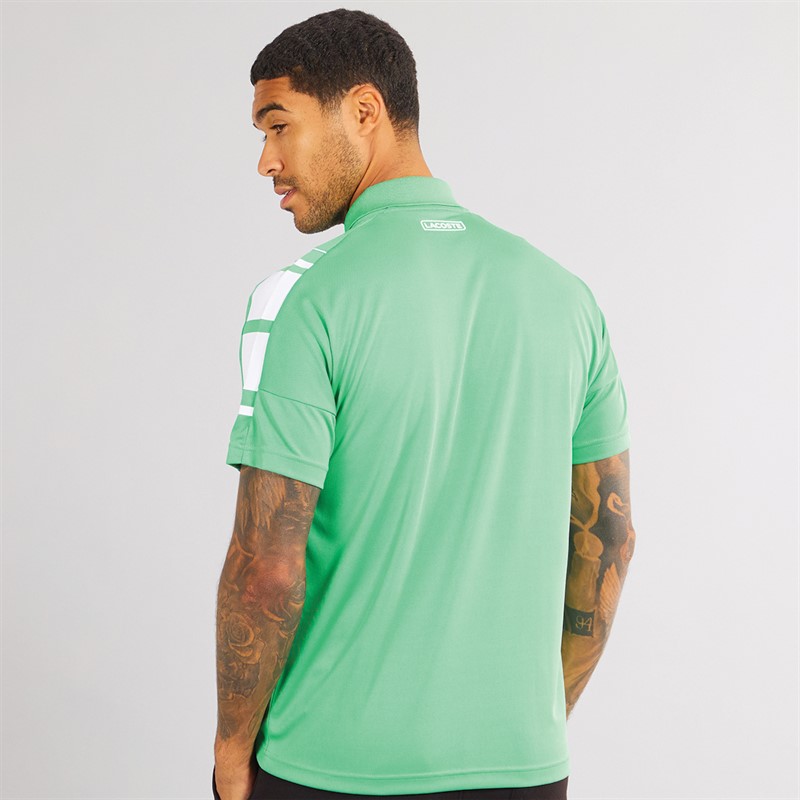 Lacoste Mens Short Sleeve Polo Shirt Clover Green/White