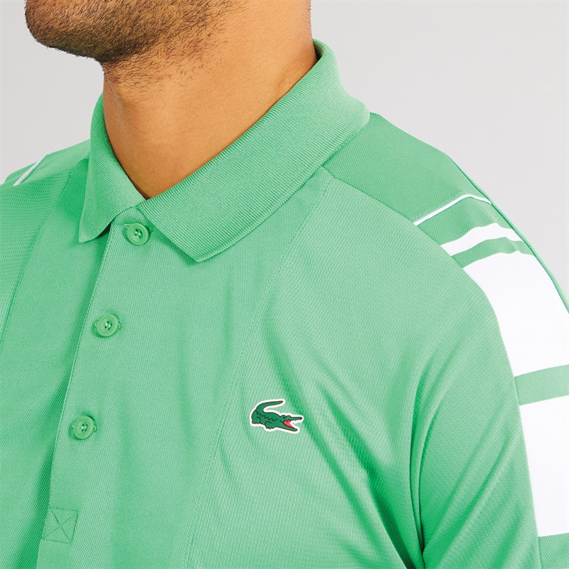 Lacoste Mens Short Sleeve Polo Shirt Clover Green/White