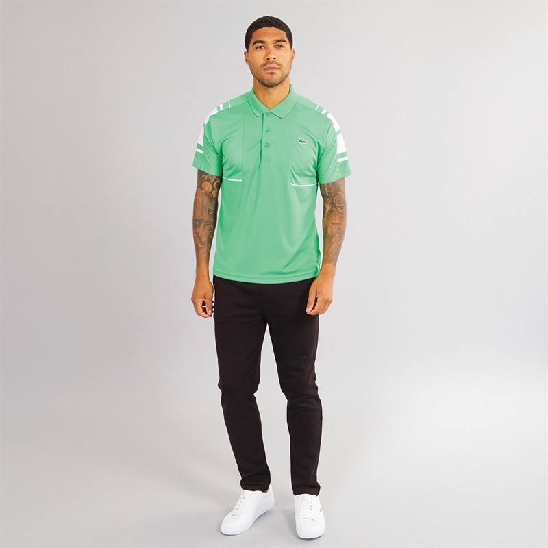 Lacoste Mens Short Sleeve Polo Shirt Clover Green/White