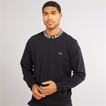Lacoste Mens Logo Crew Neck Sweatshirt Black