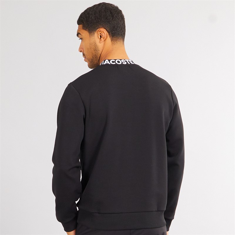 Lacoste Mens Logo Crew Neck Sweatshirt Black